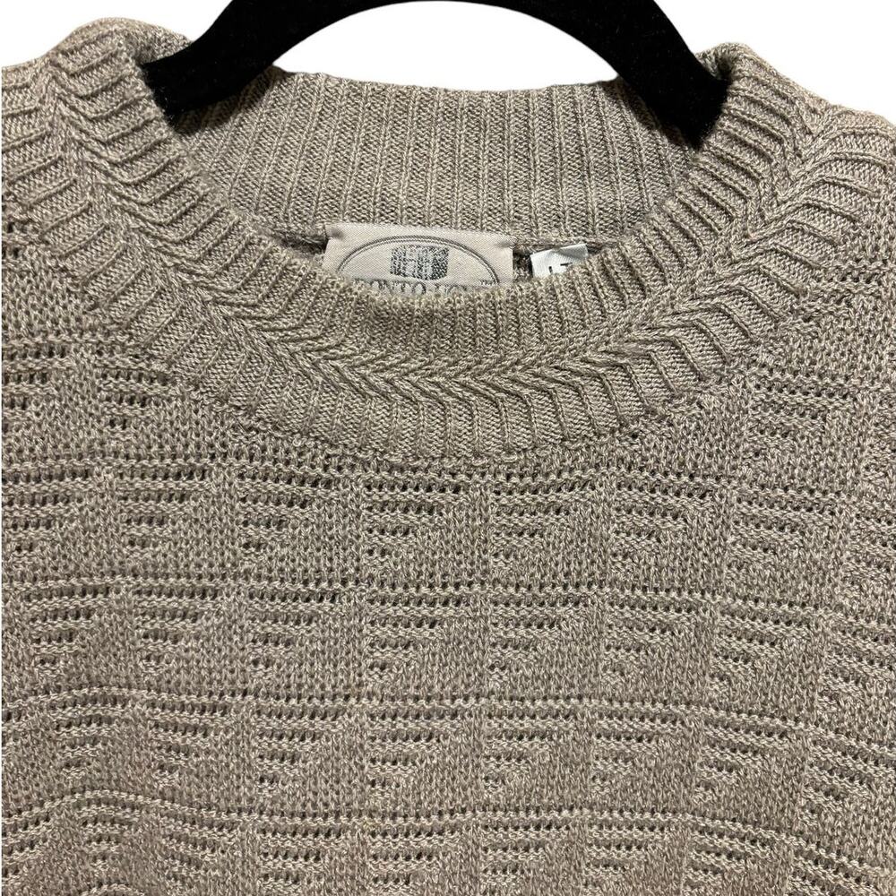Vintage Pronto Uomo Italian Made Sweater Men's Size LT Pullover Khaki L Tall - Picture 3 of 12